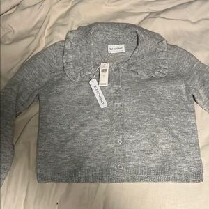 Self Contrast Gray Cardigan